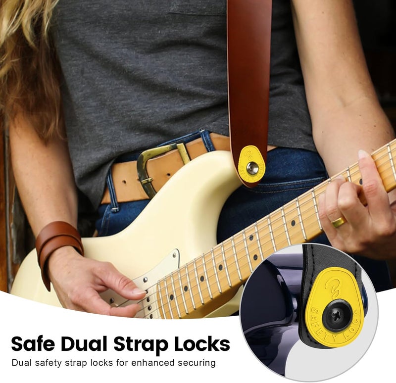 BestSounds Guitar Strap Blocks, 6PCS Premium Silicone Safety Locks (B Style Olive) - Image 2